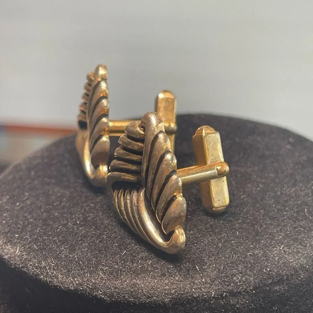 Anson Vintage Men’s cuff links Antique bronze gold tone